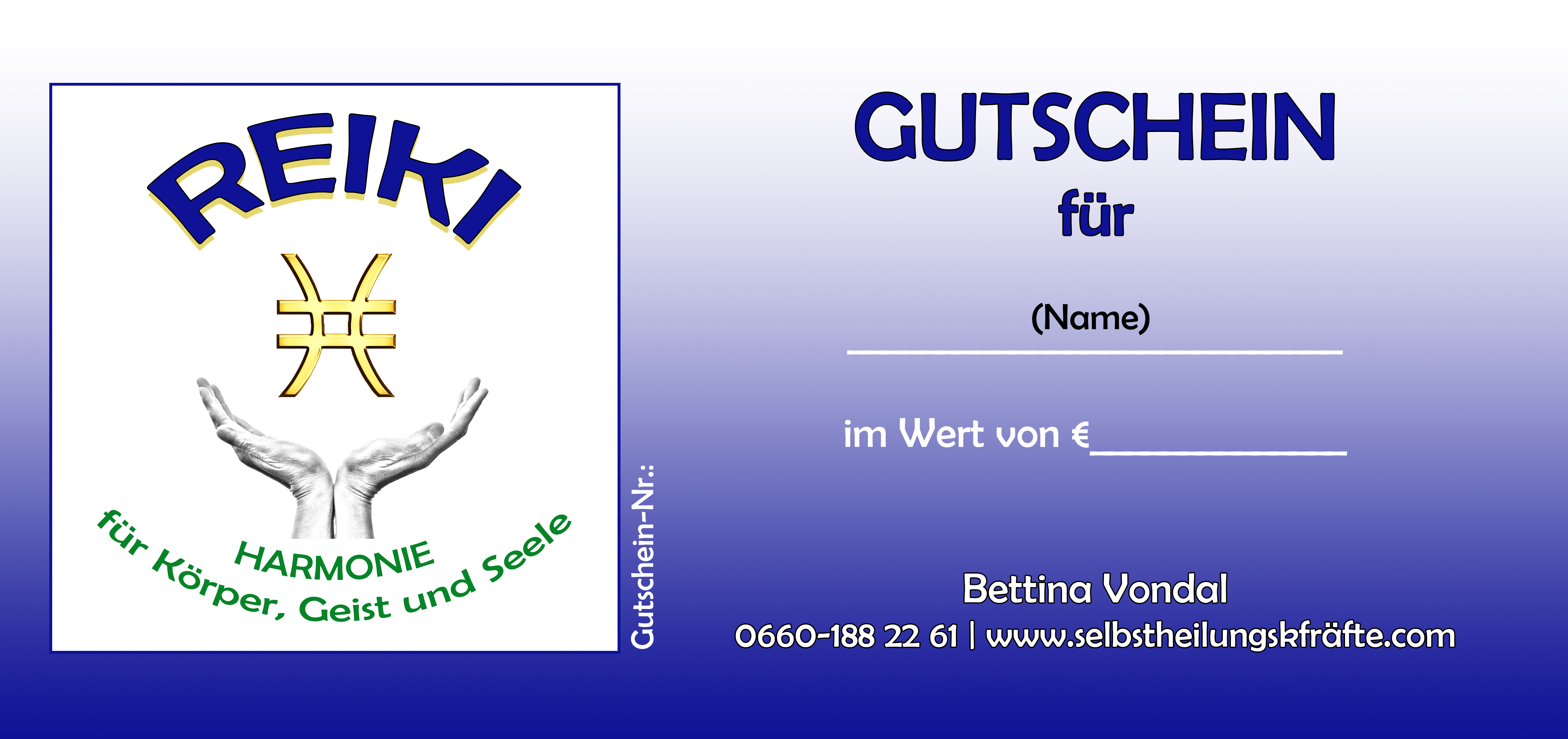 Variante 2 - Reiki-Gutschein "im Wert von"